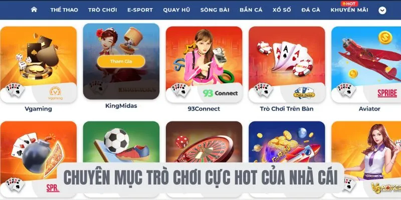 Chuyên mục trò chơi cực hot của nhà cái